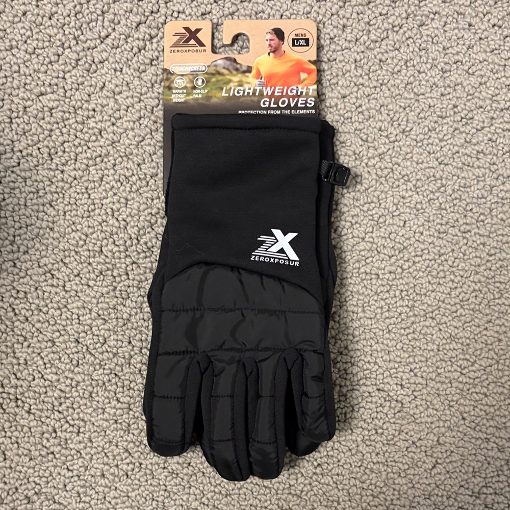 ZeroXposur Men’s Black Lightweight Gloves Size L/XL